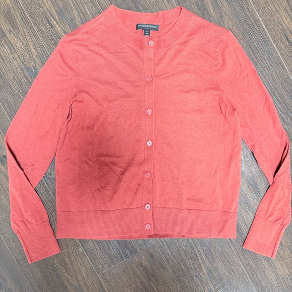 BANANA REPUBLIC RUST SWEATER BUTTON DOWN CARDIGAN - Picture 6 of 6